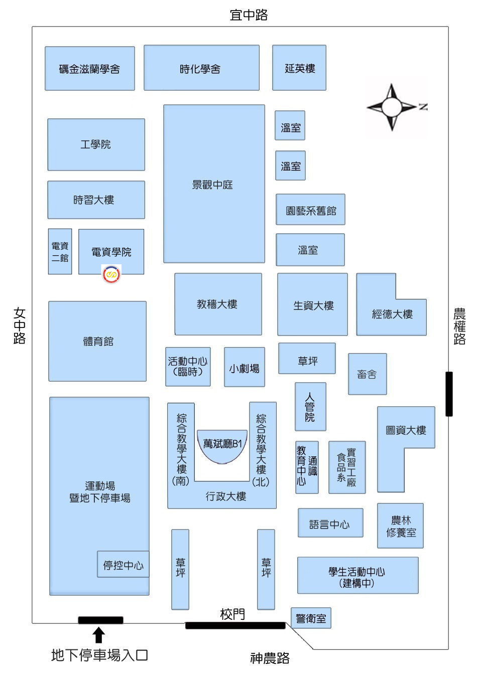 國立宜蘭大學電子工程學系系館位置圖